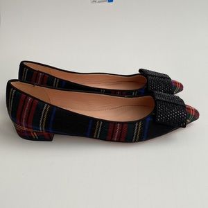 J. Crew Tartan Crystal Bow Flats New without tag